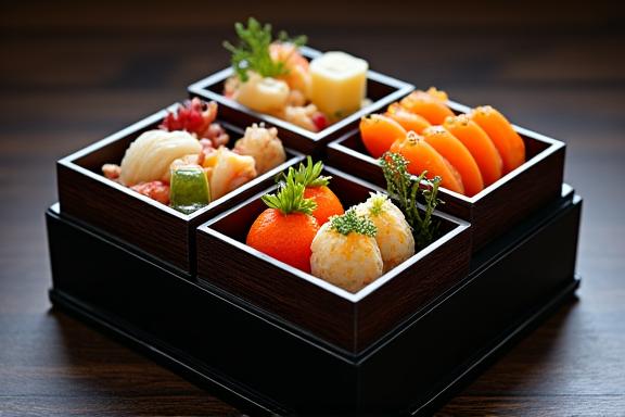 An exquisite two-tiered executive bento box, ready for delivery.
