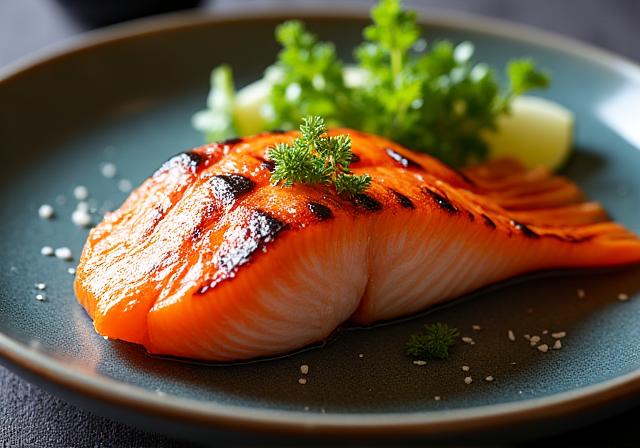 A summer menu dish featuring grilled Ayu (sweetfish).